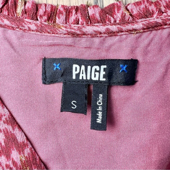 PAIGE Women's Doris Three Quarter Button Front V-Neckline in Papaya Size Small - Picture 9 of 16